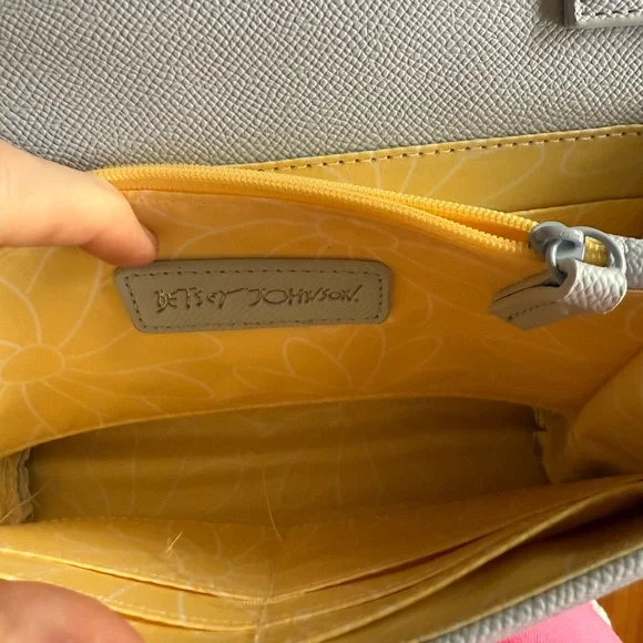 Betsey Johnson Floral Embellished Light Blue Crossbody Bag - Picture 9 of 10